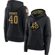 Women's Jalen Kimber Cincinnati Bengals Black 2020 Salute to Service Sideline Performance Pullover Hoodie