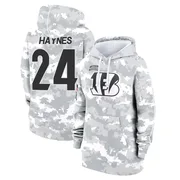 Women's Jamal Haynes Cincinnati Bengals Camo Arctic 2024 Salute to Service Club Fleece Pullover Hoodie