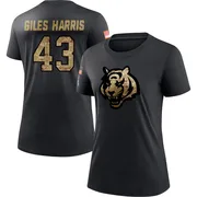 Women's Joe Giles-Harris Cincinnati Bengals Black 2020 Salute To Service Performance T-Shirt
