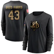 Women's Joe Giles-Harris Cincinnati Bengals Black 2020 Salute To Service Sideline Performance Long Sleeve T-Shirt