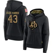 Women's Joe Giles-Harris Cincinnati Bengals Black 2020 Salute to Service Sideline Performance Pullover Hoodie