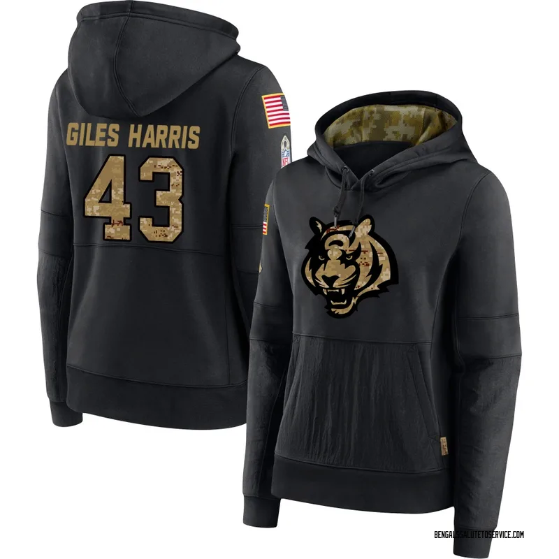 Women's Joe Giles-Harris Cincinnati Bengals Black 2020 Salute to Service Sideline Performance Pullover Hoodie