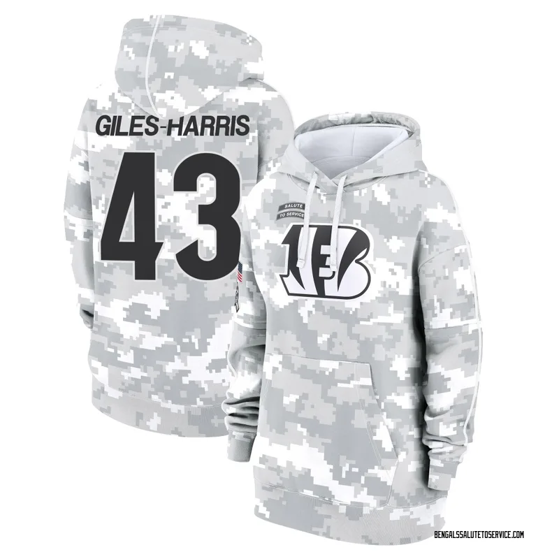 Women's Joe Giles-Harris Cincinnati Bengals Camo Arctic 2024 Salute to Service Club Fleece Pullover Hoodie