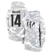 Women's Jordan Moore Cincinnati Bengals Camo Arctic 2024 Salute to Service Club Fleece Pullover Hoodie