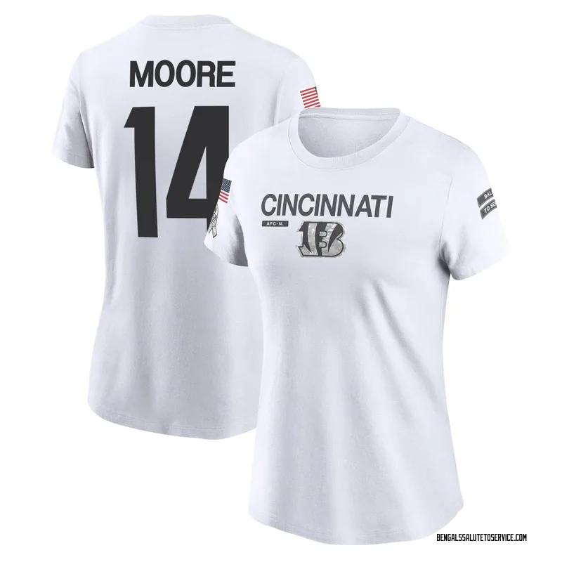 Women's Jordan Moore Cincinnati Bengals Legend White 2024 Salute to Service Performance T-Shirt