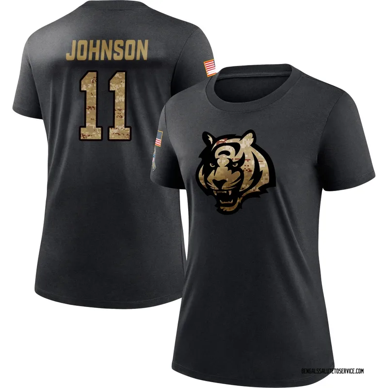 Women's Josh Johnson Cincinnati Bengals Black 2020 Salute To Service Performance T-Shirt