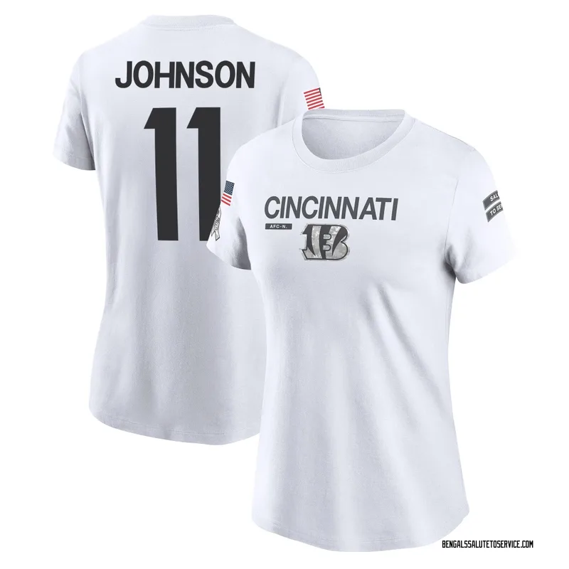 Women's Josh Johnson Cincinnati Bengals Legend White 2024 Salute to Service Performance T-Shirt