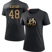 Women's Josh Kattus Cincinnati Bengals Black 2020 Salute To Service Performance T-Shirt