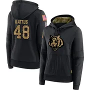 Women's Josh Kattus Cincinnati Bengals Black 2020 Salute to Service Sideline Performance Pullover Hoodie