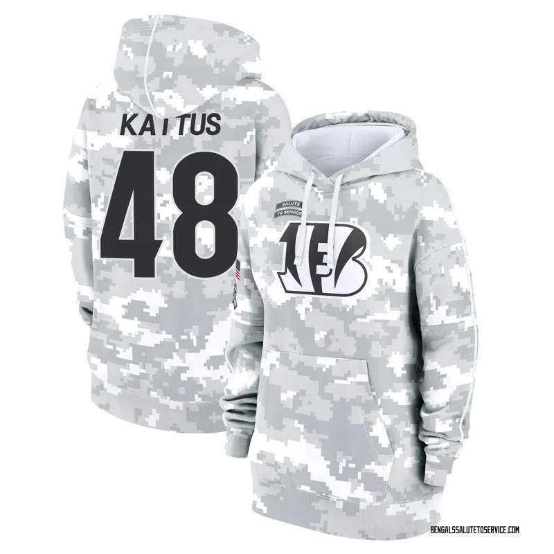 Women's Josh Kattus Cincinnati Bengals Camo Arctic 2024 Salute to Service Club Fleece Pullover Hoodie