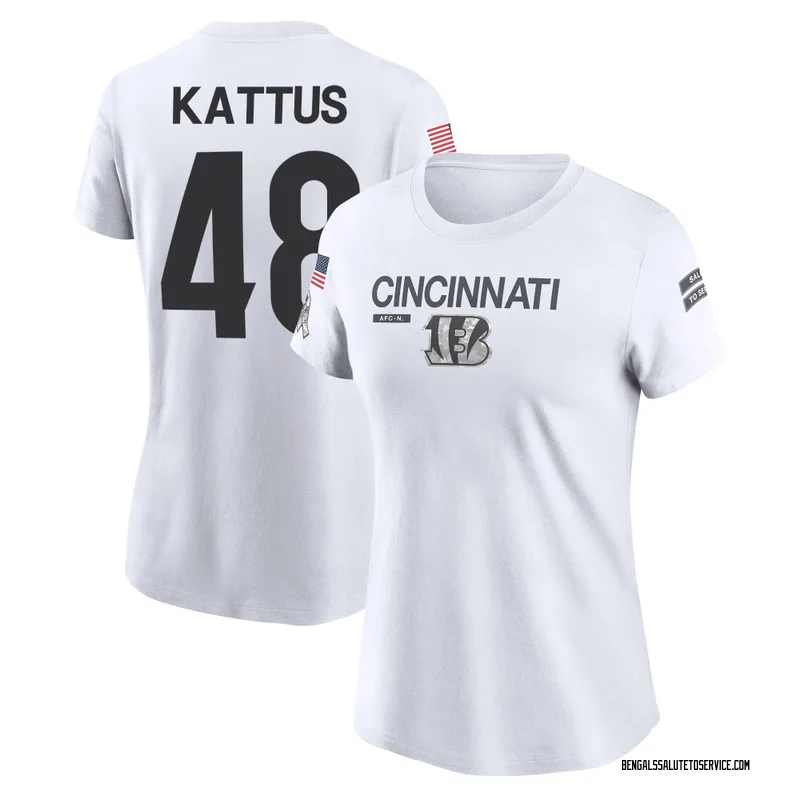 Women's Josh Kattus Cincinnati Bengals Legend White 2024 Salute to Service Performance T-Shirt