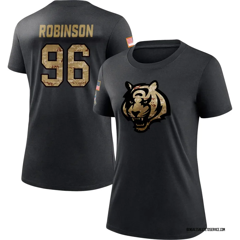 Women's Landon Robinson Cincinnati Bengals Black 2020 Salute To Service Performance T-Shirt