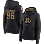 Women's Landon Robinson Cincinnati Bengals Black 2020 Salute to Service Sideline Performance Pullover Hoodie