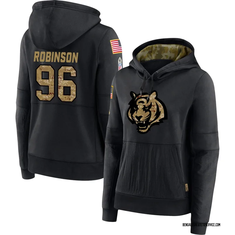 Women's Landon Robinson Cincinnati Bengals Black 2020 Salute to Service Sideline Performance Pullover Hoodie