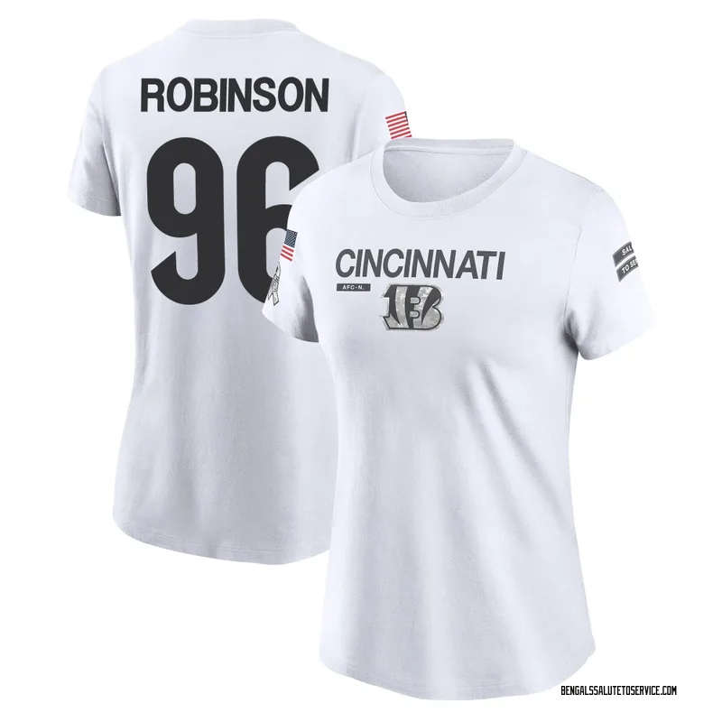 Women's Landon Robinson Cincinnati Bengals Legend White 2024 Salute to Service Performance T-Shirt