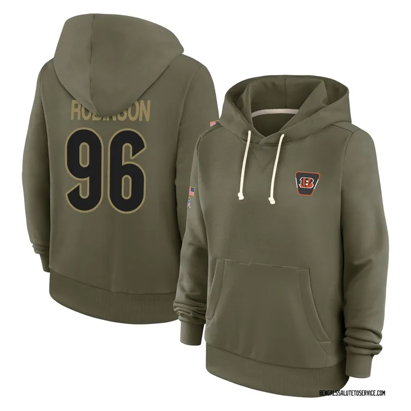 Women's Landon Robinson Cincinnati Bengals Olive 2025 Salute to Service Hoodie