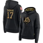 Women's Noah Thomas Cincinnati Bengals Black 2020 Salute to Service Sideline Performance Pullover Hoodie