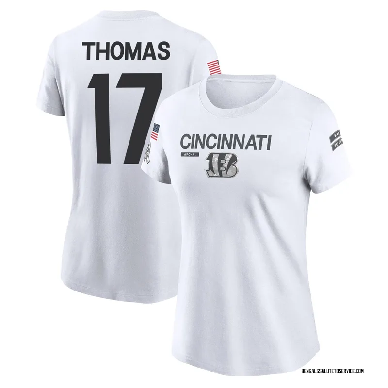 Women's Noah Thomas Cincinnati Bengals Legend White 2024 Salute to Service Performance T-Shirt
