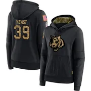 Women's Russ Yeast Cincinnati Bengals Black 2020 Salute to Service Sideline Performance Pullover Hoodie