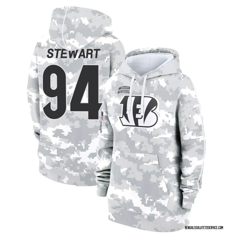 Women's Shemar Stewart Cincinnati Bengals Camo Arctic 2024 Salute to Service Club Fleece Pullover Hoodie