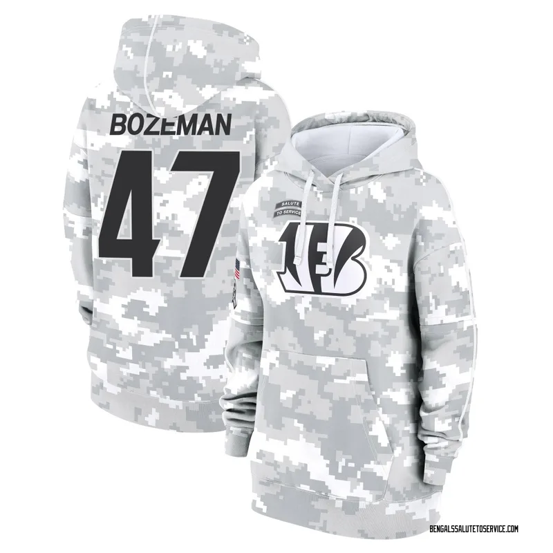 Women's Swayze Bozeman Cincinnati Bengals Camo Arctic 2024 Salute to Service Club Fleece Pullover Hoodie
