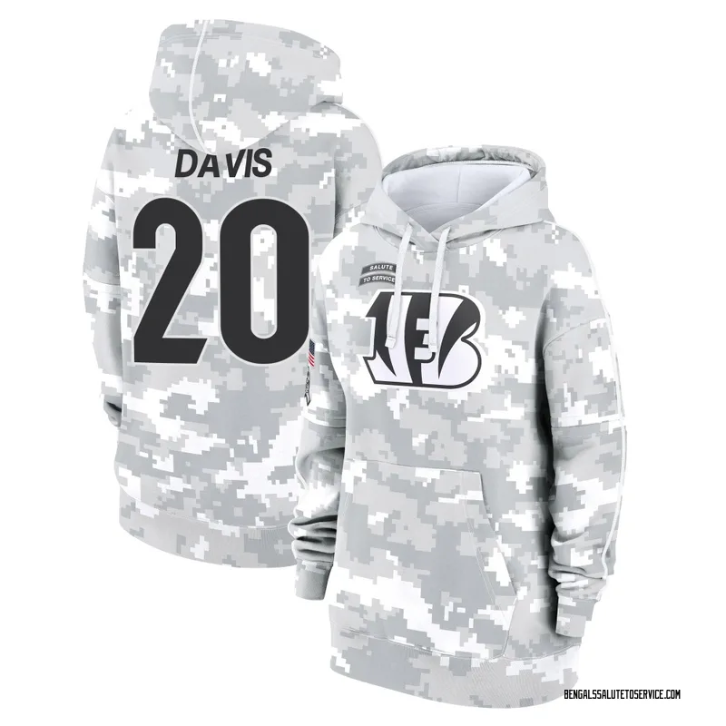 Women's Tacario Davis Cincinnati Bengals Camo Arctic 2024 Salute to Service Club Fleece Pullover Hoodie
