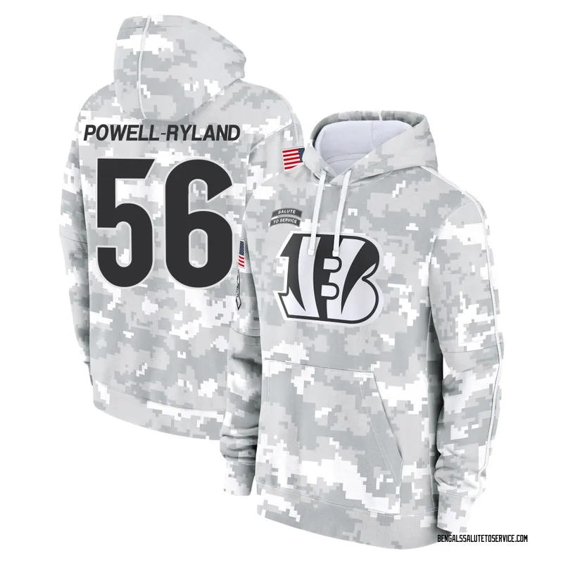 Youth Antwaun Powell-Ryland Cincinnati Bengals Camo Arctic 2024 Salute to Service Club Fleece Pullover Hoodie