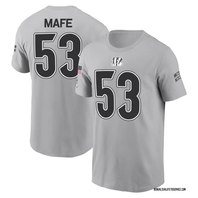 Youth Boye Mafe Cincinnati Bengals Gray 2024 Salute to Service Name & Number T-Shirt