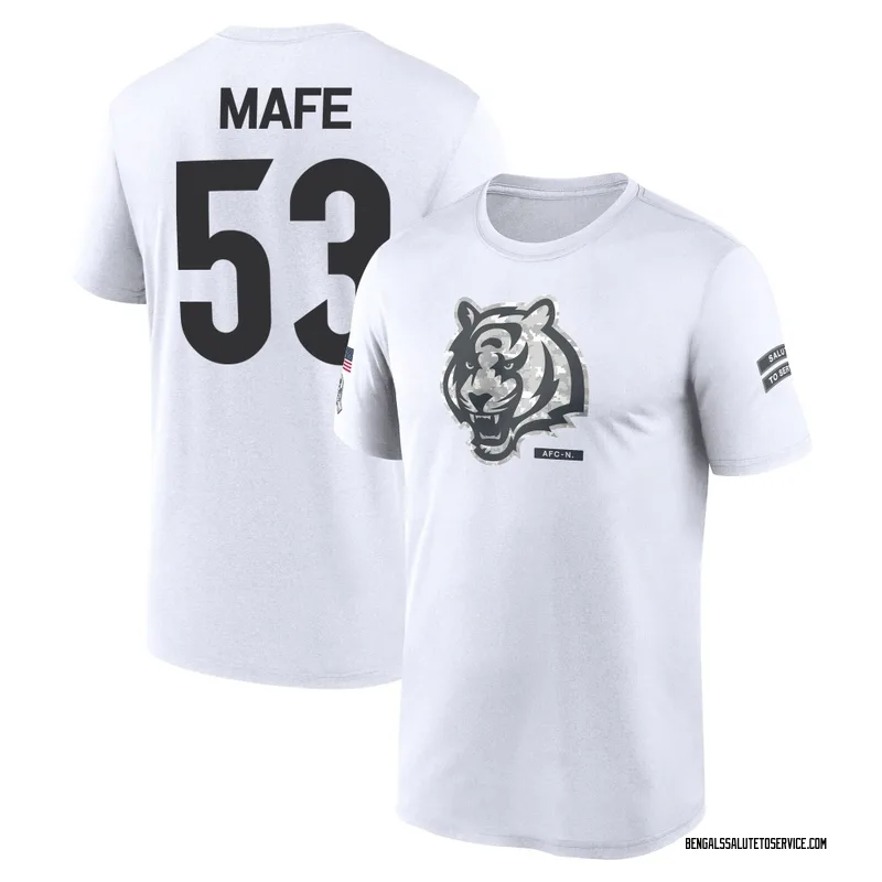Youth Boye Mafe Cincinnati Bengals Legend White 2024 Salute to Service Performance T-Shirt