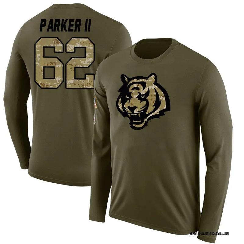 Youth Brian Parker II Cincinnati Bengals Legend Olive Salute to Service Sideline Long Sleeve T-Shirt