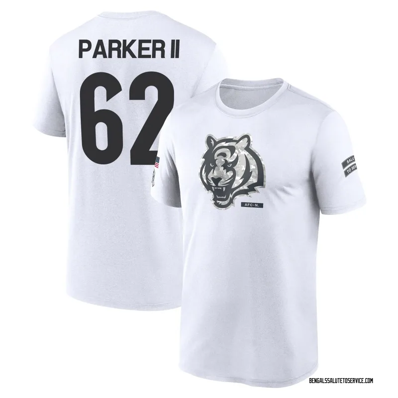 Youth Brian Parker II Cincinnati Bengals Legend White 2024 Salute to Service Performance T-Shirt