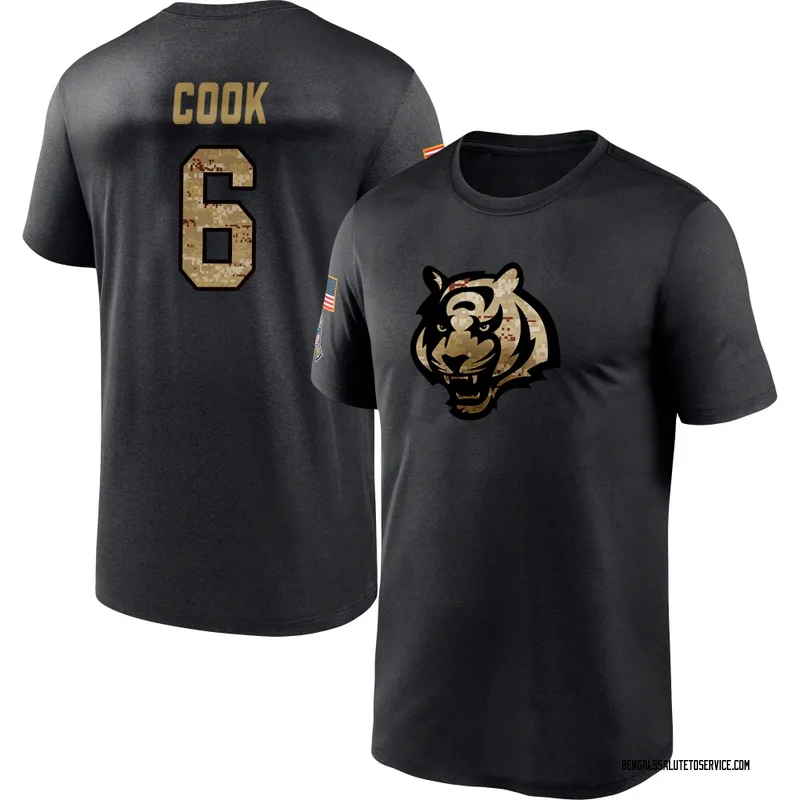 Youth Bryan Cook Cincinnati Bengals Black 2020 Salute To Service Performance T-Shirt
