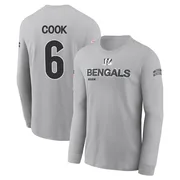 Youth Bryan Cook Cincinnati Bengals Gray 2024 Salute to Service Long Sleeve T-Shirt