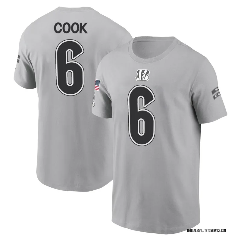 Youth Bryan Cook Cincinnati Bengals Gray 2024 Salute to Service Name & Number T-Shirt