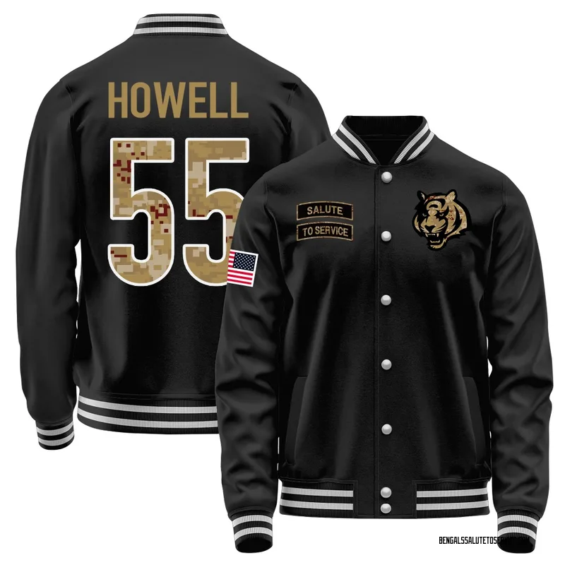 Youth Cashius Howell Cincinnati Bengals Black Salute to Service Sideline Performance Jacket