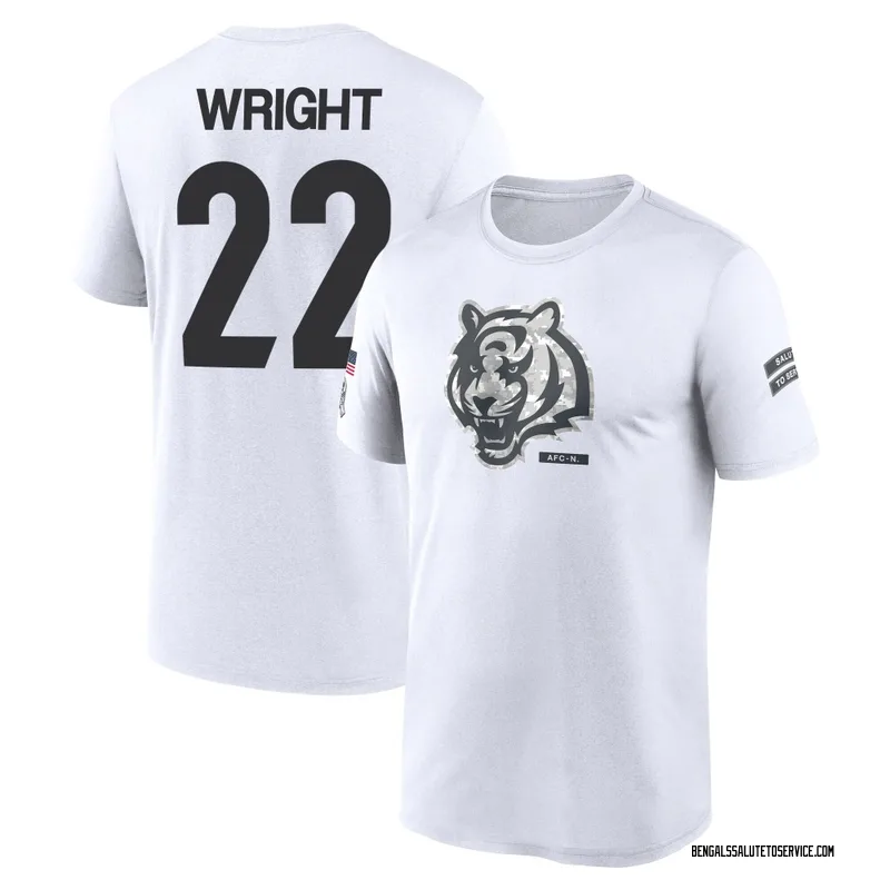 Youth Ceyair Wright Cincinnati Bengals Legend White 2024 Salute to Service Performance T-Shirt