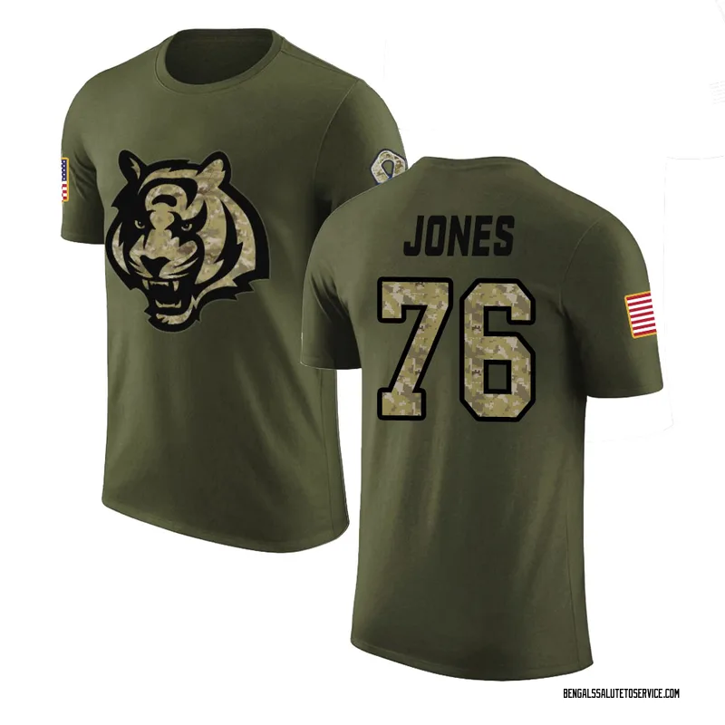 Youth Christian Jones Cincinnati Bengals Legend Olive Salute to Service T-Shirt