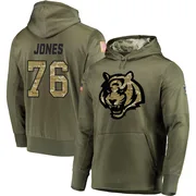 Youth Christian Jones Cincinnati Bengals Olive Salute to Service Pullover Hoodie