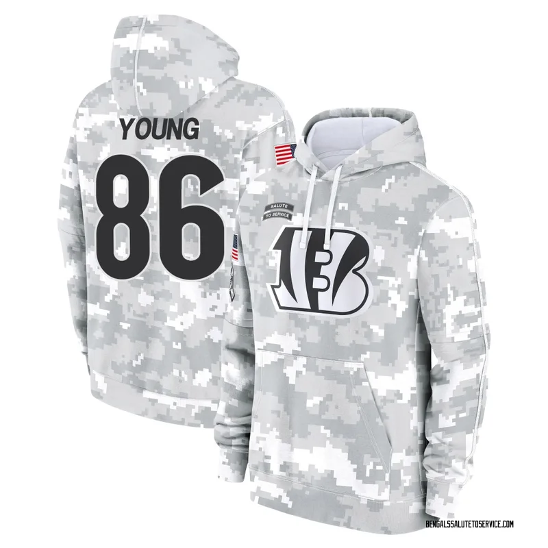 Youth Colbie Young Cincinnati Bengals Camo Arctic 2024 Salute to Service Club Fleece Pullover Hoodie