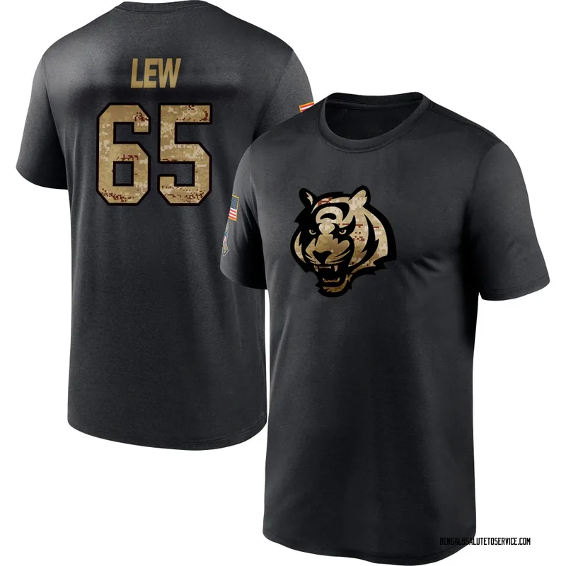 Youth Connor Lew Cincinnati Bengals Black 2020 Salute To Service Performance T-Shirt