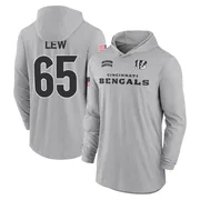 Youth Connor Lew Cincinnati Bengals Gray 2024 Salute to Service Lightweight Performance Long Sleeve Hooded T-Shirt