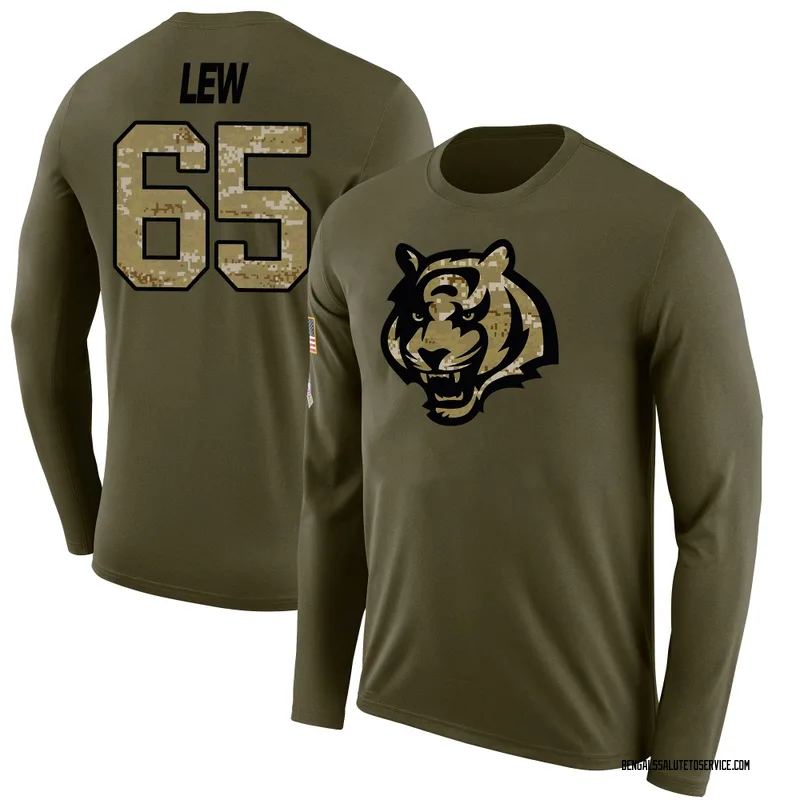 Youth Connor Lew Cincinnati Bengals Legend Olive Salute to Service Sideline Long Sleeve T-Shirt