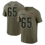 Youth Connor Lew Cincinnati Bengals Olive 2025 Salute to Service Name & Number T-Shirt