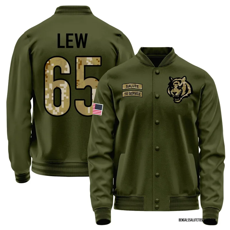 Youth Connor Lew Cincinnati Bengals Olive Salute to Service Sideline Performance Jacket