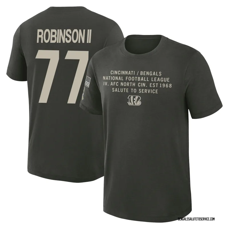 Youth Corey Robinson II Cincinnati Bengals Green Dark/ 2025 Salute to Service Sideline Slub T-Shirt