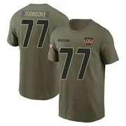 Youth Corey Robinson II Cincinnati Bengals Olive 2025 Salute to Service Name & Number T-Shirt