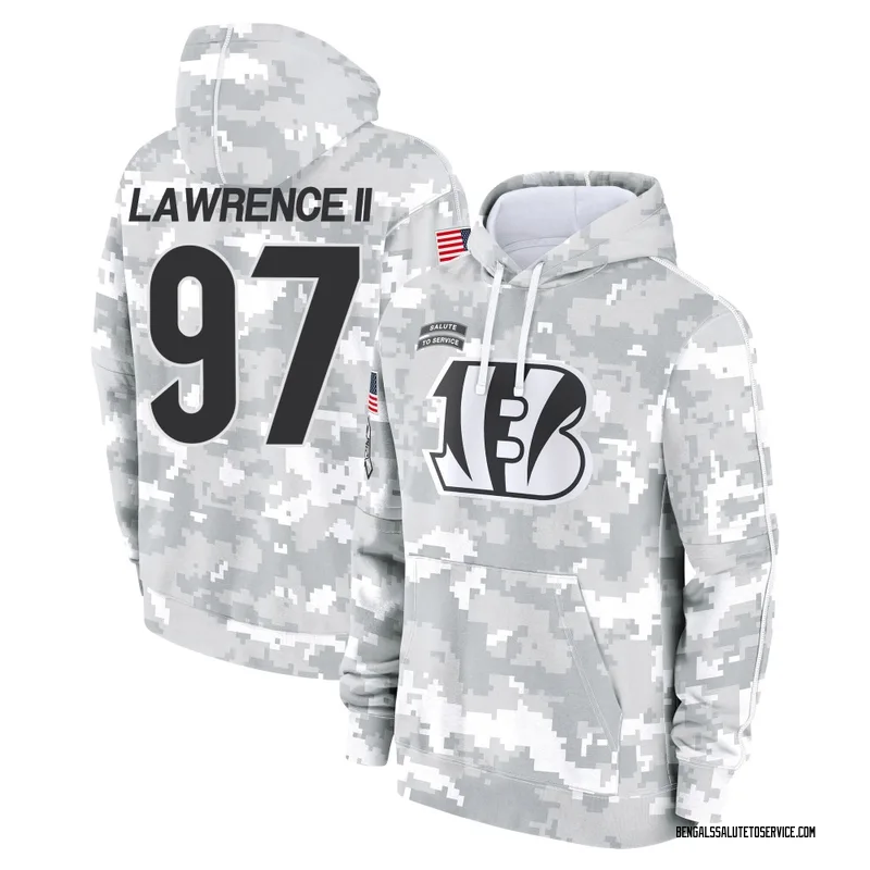 Youth Dexter Lawrence II Cincinnati Bengals Camo Arctic 2024 Salute to Service Club Fleece Pullover Hoodie