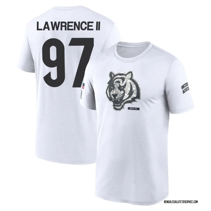 Youth Dexter Lawrence II Cincinnati Bengals Legend White 2024 Salute to Service Performance T-Shirt