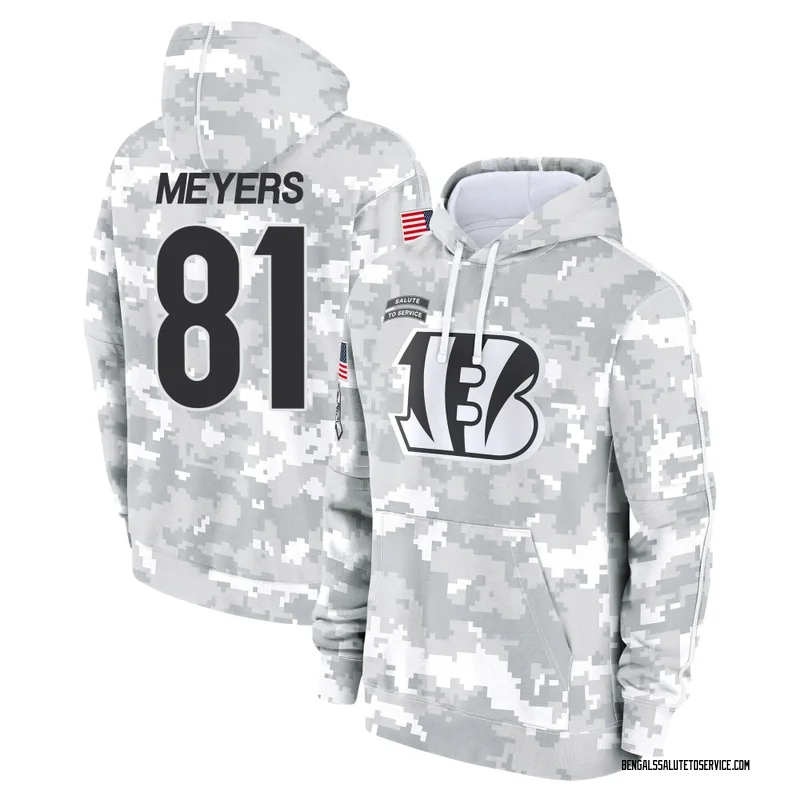 Youth Dohnte Meyers Cincinnati Bengals Camo Arctic 2024 Salute to Service Club Fleece Pullover Hoodie