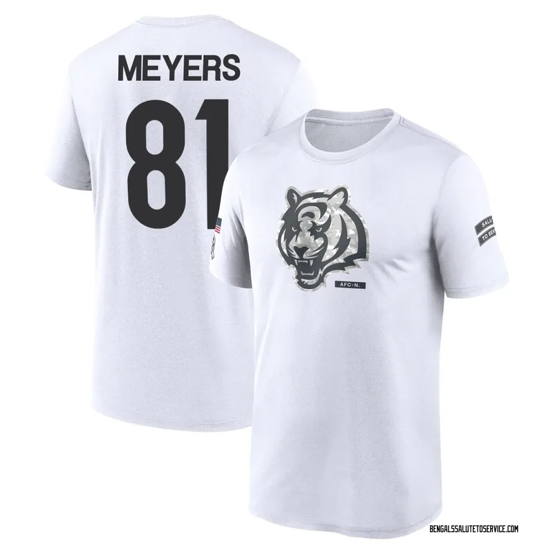 Youth Dohnte Meyers Cincinnati Bengals Legend White 2024 Salute to Service Performance T-Shirt